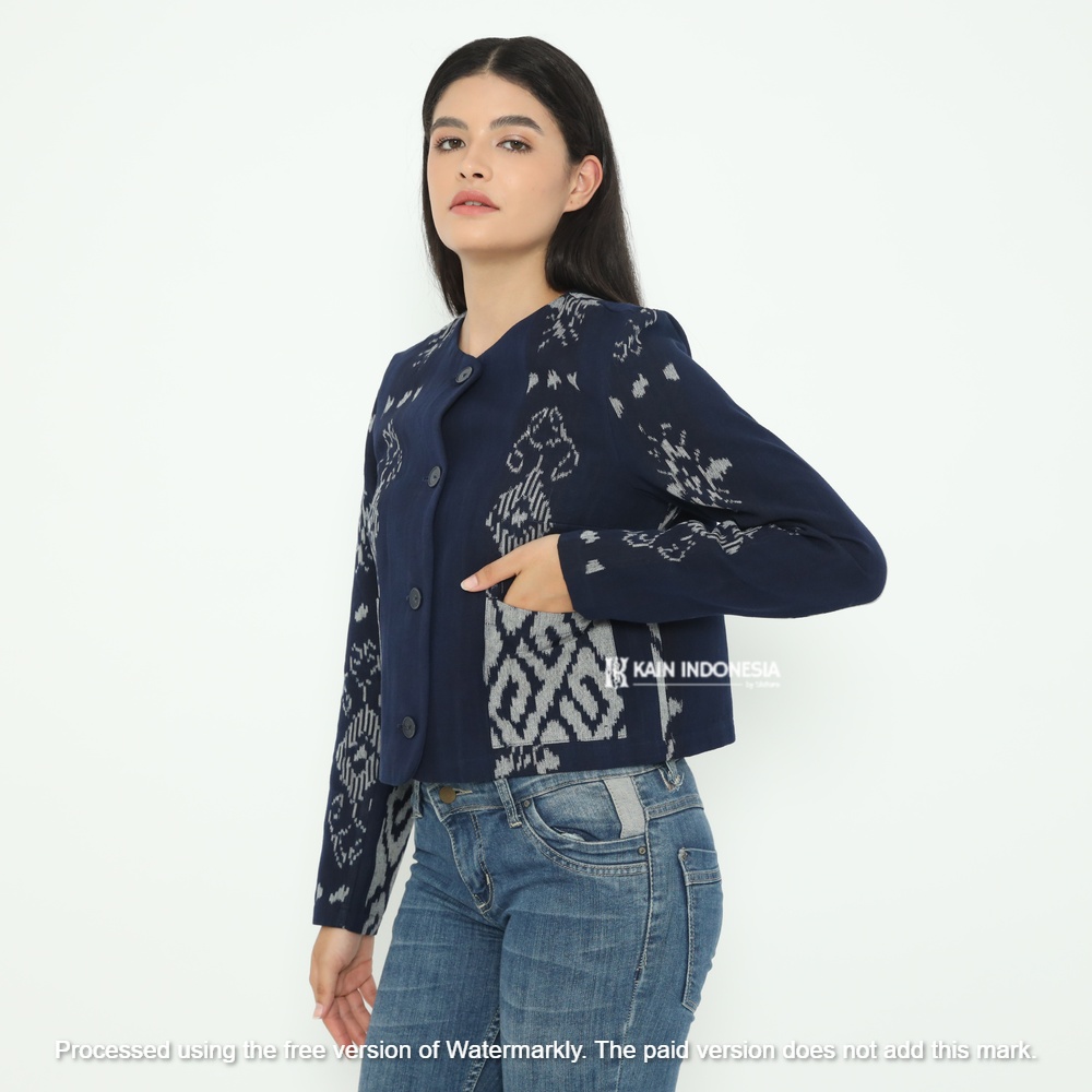 KIBS Jaket Zarra Tenun Jepara Samima Hitam Formal