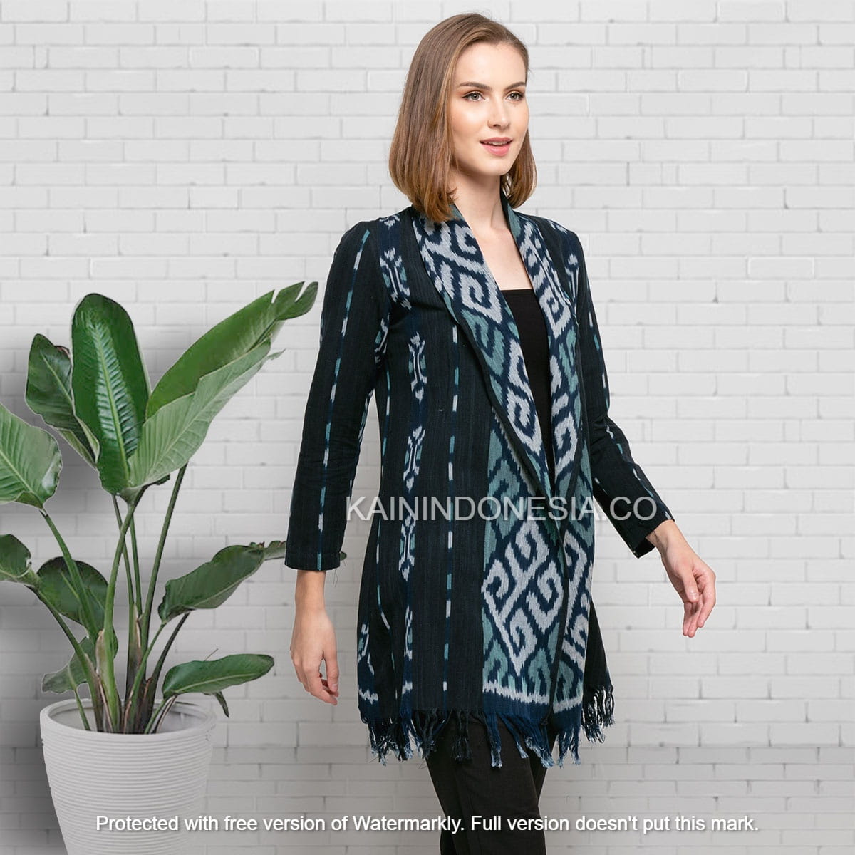 KI Outer Cardigan Kardigan Blazer Tenun Jepara Kemala Safiyya Merah
