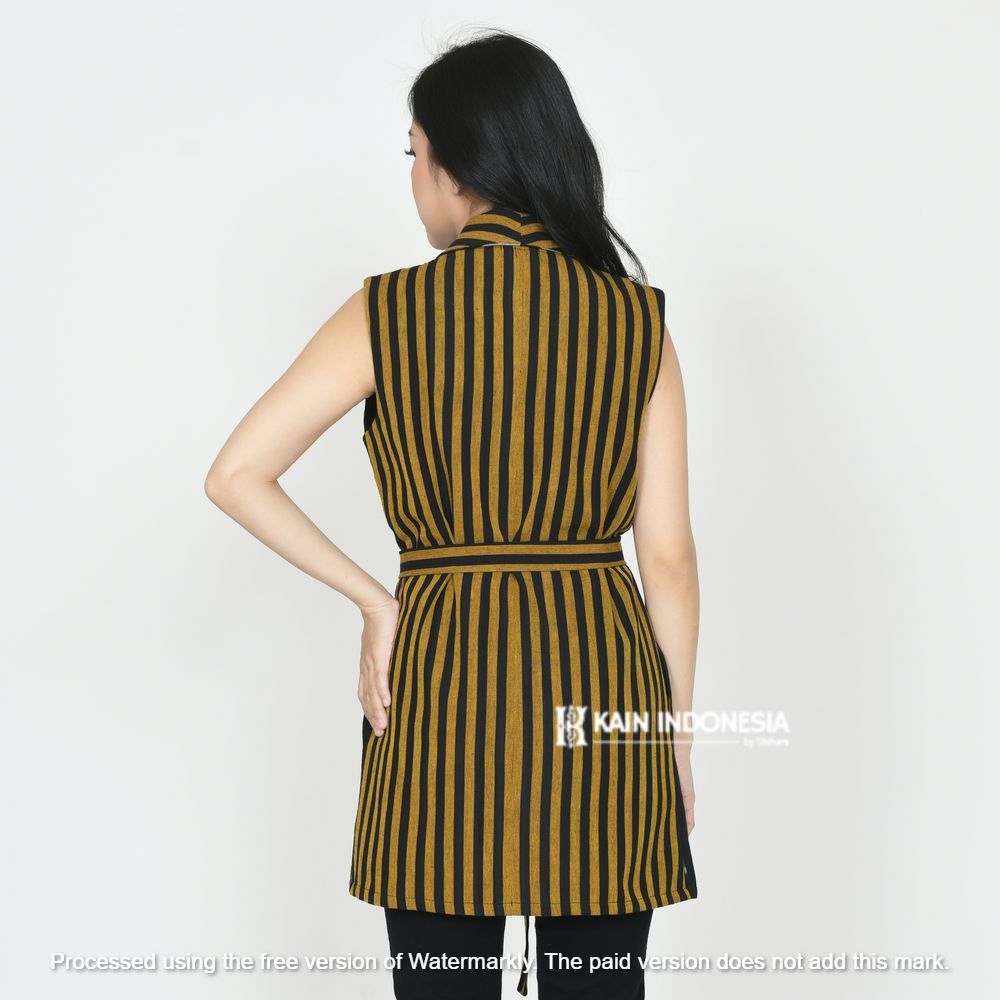 Vest Ressa Tenun Jepara Fira Kuning Outer Tenun Modern