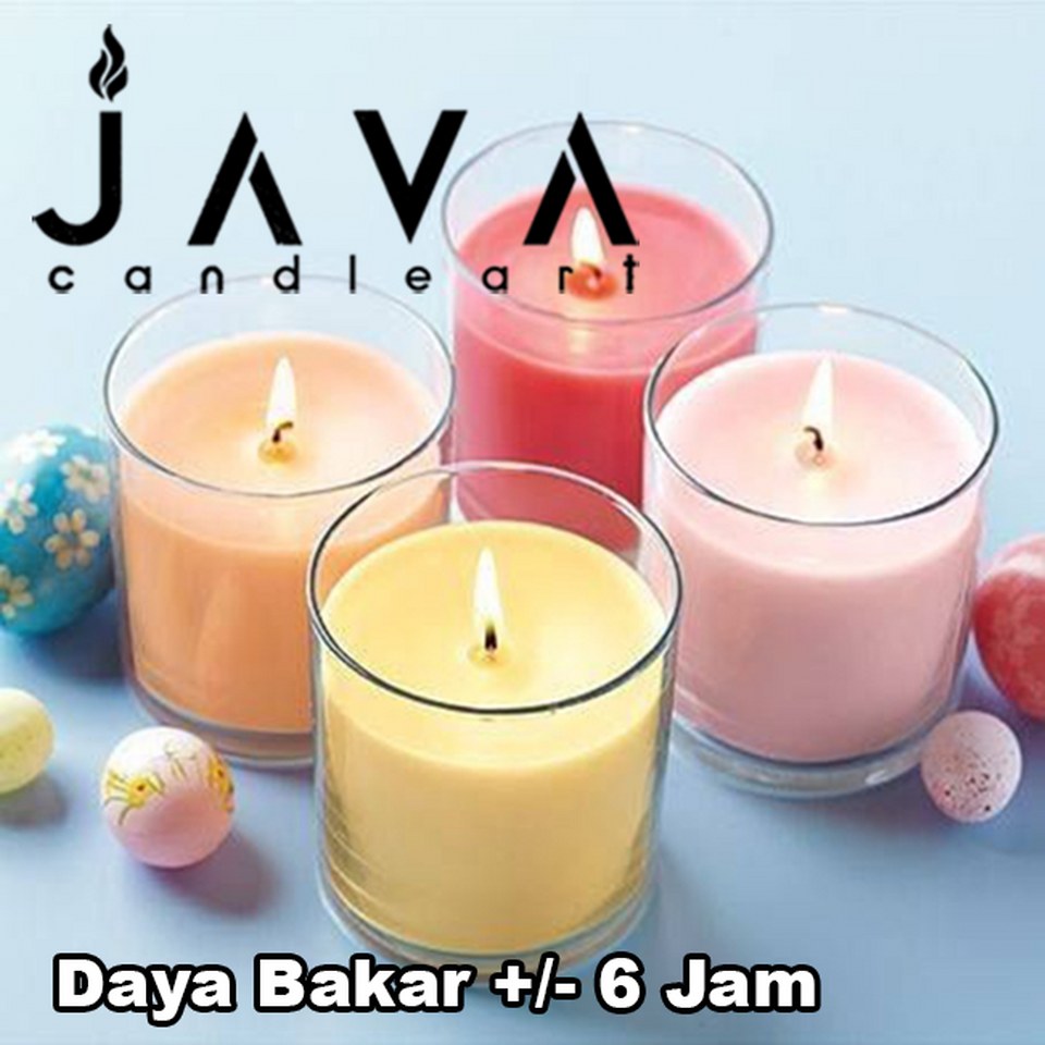 LILIN GELAS SLOKI 60 GR NON AROMA DAYA BAKAR 6 JAM DEKORASI PENERANGAN