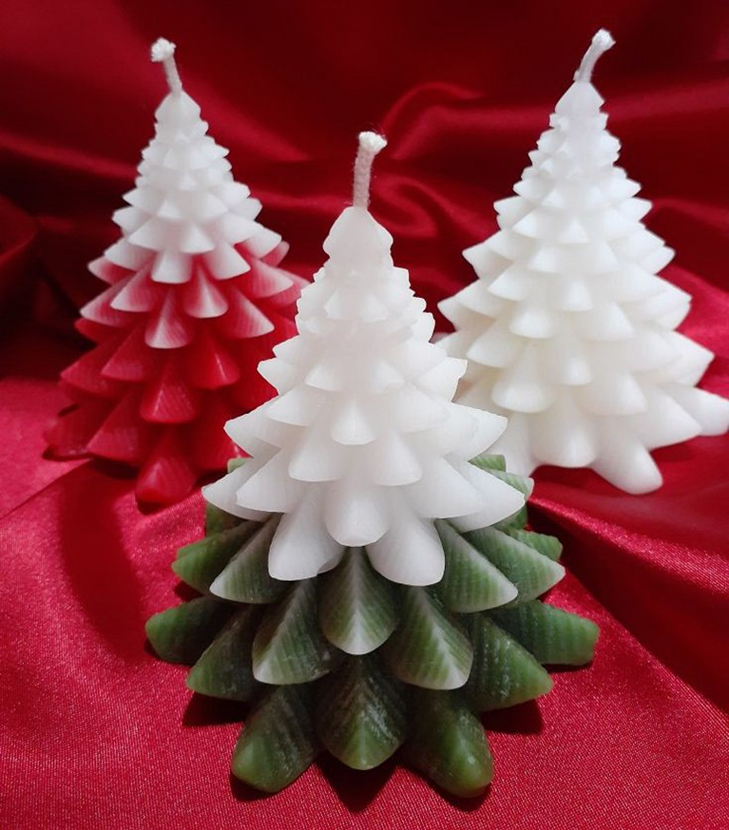 LILIN NATAL AESTHETIC DEKORASI SOUVENIR POHON CEMARA NON AROMA