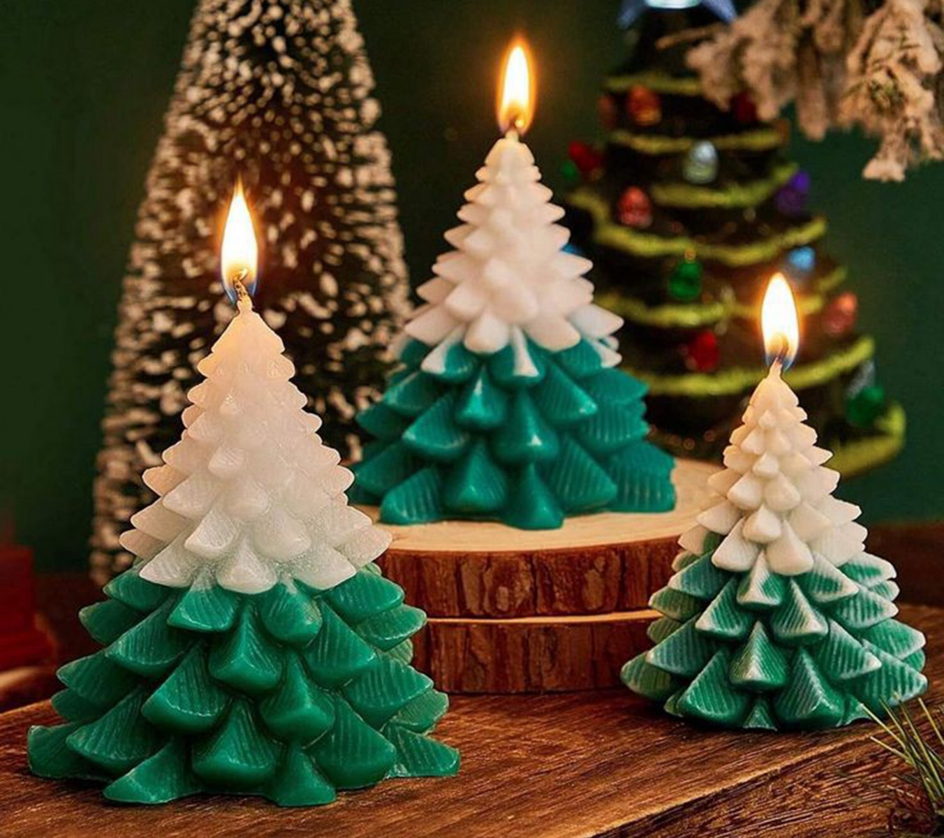 LILIN NATAL AESTHETIC DEKORASI SOUVENIR POHON CEMARA NON AROMA