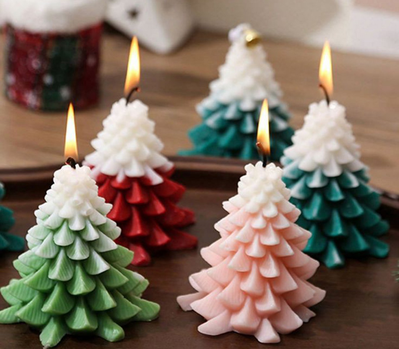 LILIN NATAL AESTHETIC DEKORASI SOUVENIR POHON CEMARA NON AROMA