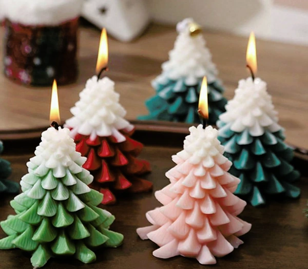 LILIN NATAL AESTHETIC DEKORASI SOUVENIR POHON CEMARA NON AROMA