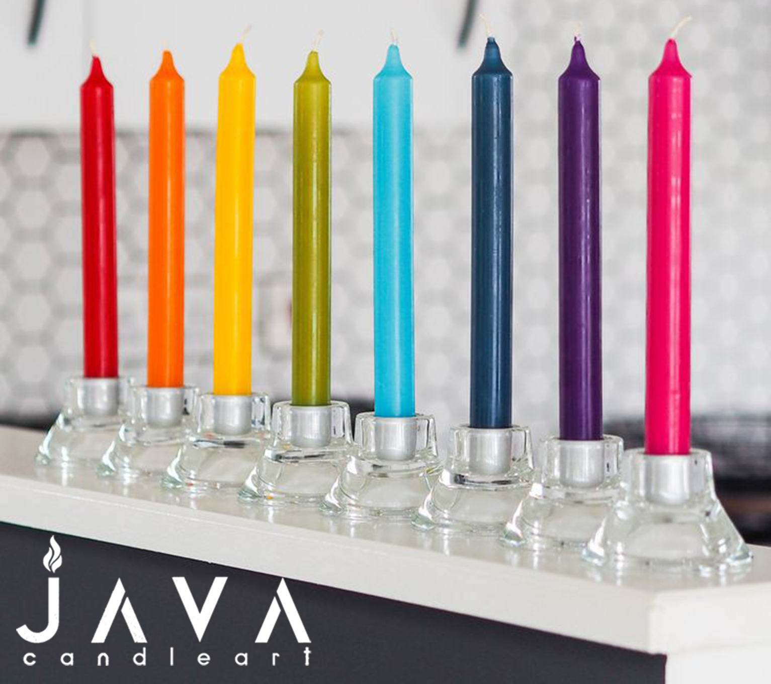 LILIN PENERANGAN & DEKORASI ANEKA WARNA (1,4 Cm x 15 CM) ISI 8 BTG