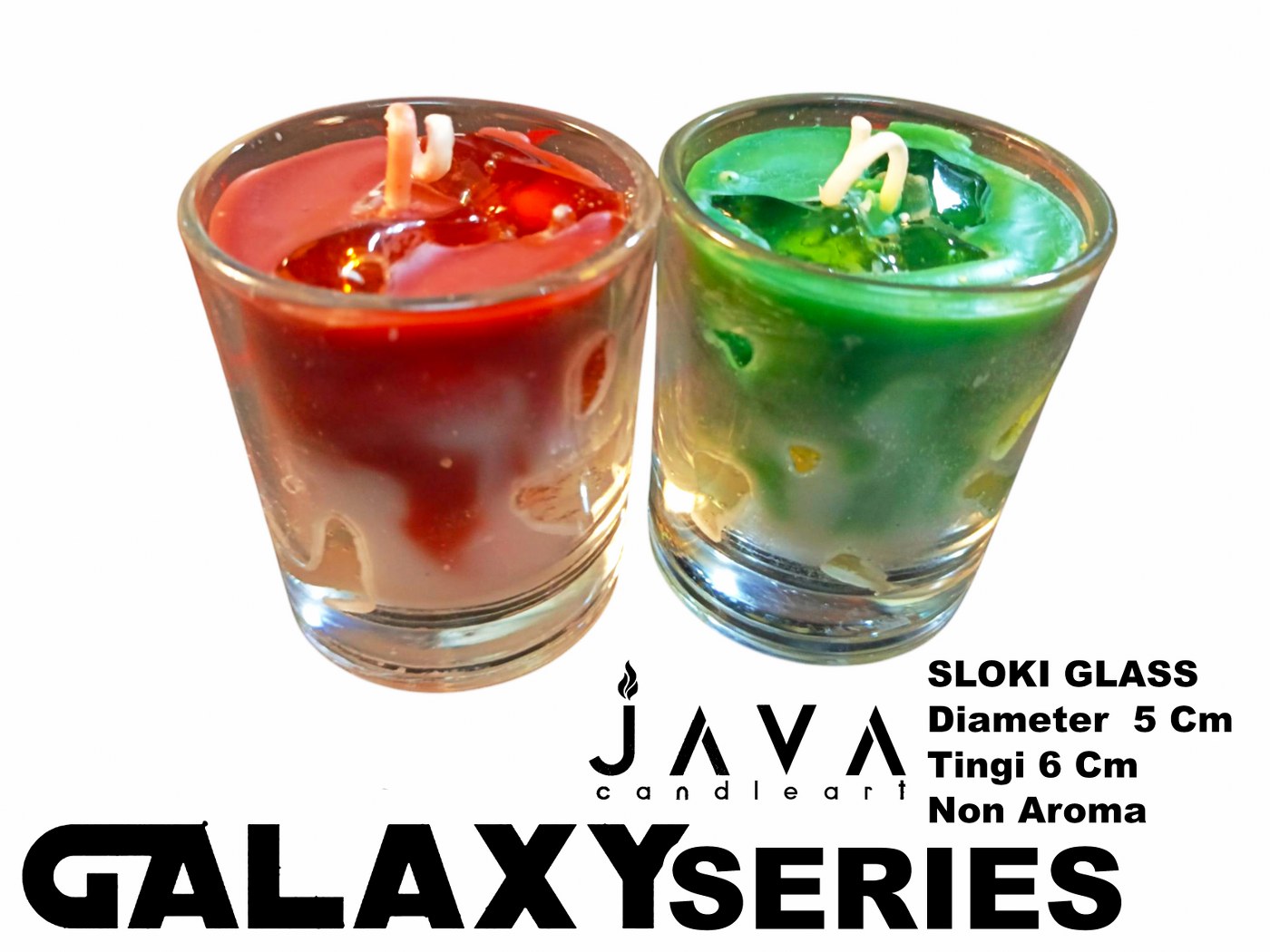 LILIN GELAS SLOKI GALAXY SERIES JELLY NON AROMA PENERANGAN DEKORASI SOUVENIR DAYA BAKAR 12 JAM