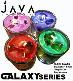 LILIN GELAS SLOKI GALAXY SERIES JELLY NON AROMA PENERANGAN DEKORASI SOUVENIR DAYA BAKAR 12 JAM