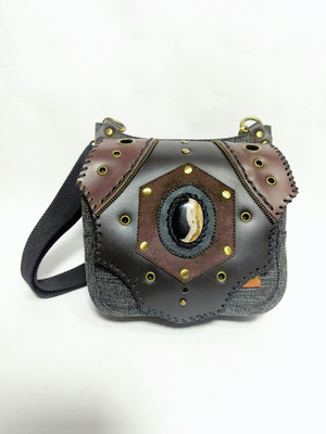UWAISGEN Tas Selempang Kulit Tas Endek Etnik Bali Handmade Lucian Bag