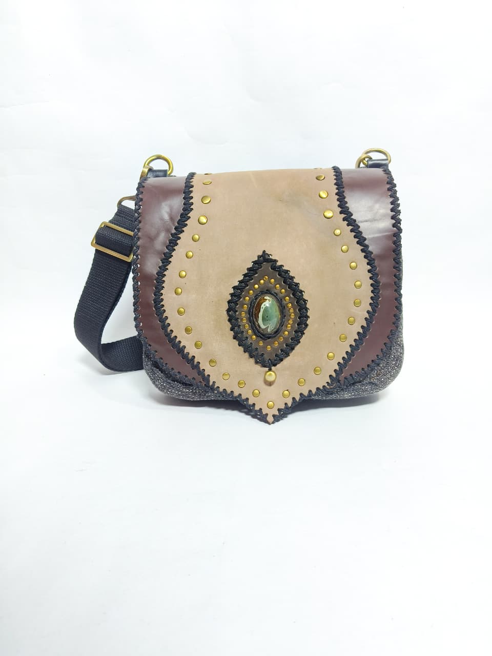 UWAISGEN Tas Selempang Kulit Tas Endek Etnik Bali Handmade Lucian Bag