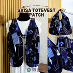 Saisa ToteVest Perca Totebag + Rompi Wanita Batik Jumputan mix Tenun Lurik by Dea Modis Jumputan