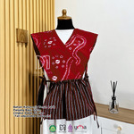 Thalia Vest Rompi Wanita Batik Jumputan mix Tenun Lurik by Dea Modis Jumputan