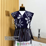 Thalia Vest Rompi Wanita Batik Jumputan mix Tenun Lurik by Dea Modis Jumputan
