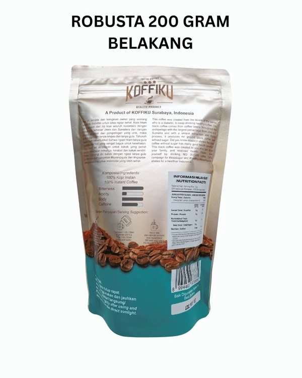 Spray Dried Instan Coffee ROBUSTA 200 GRAM