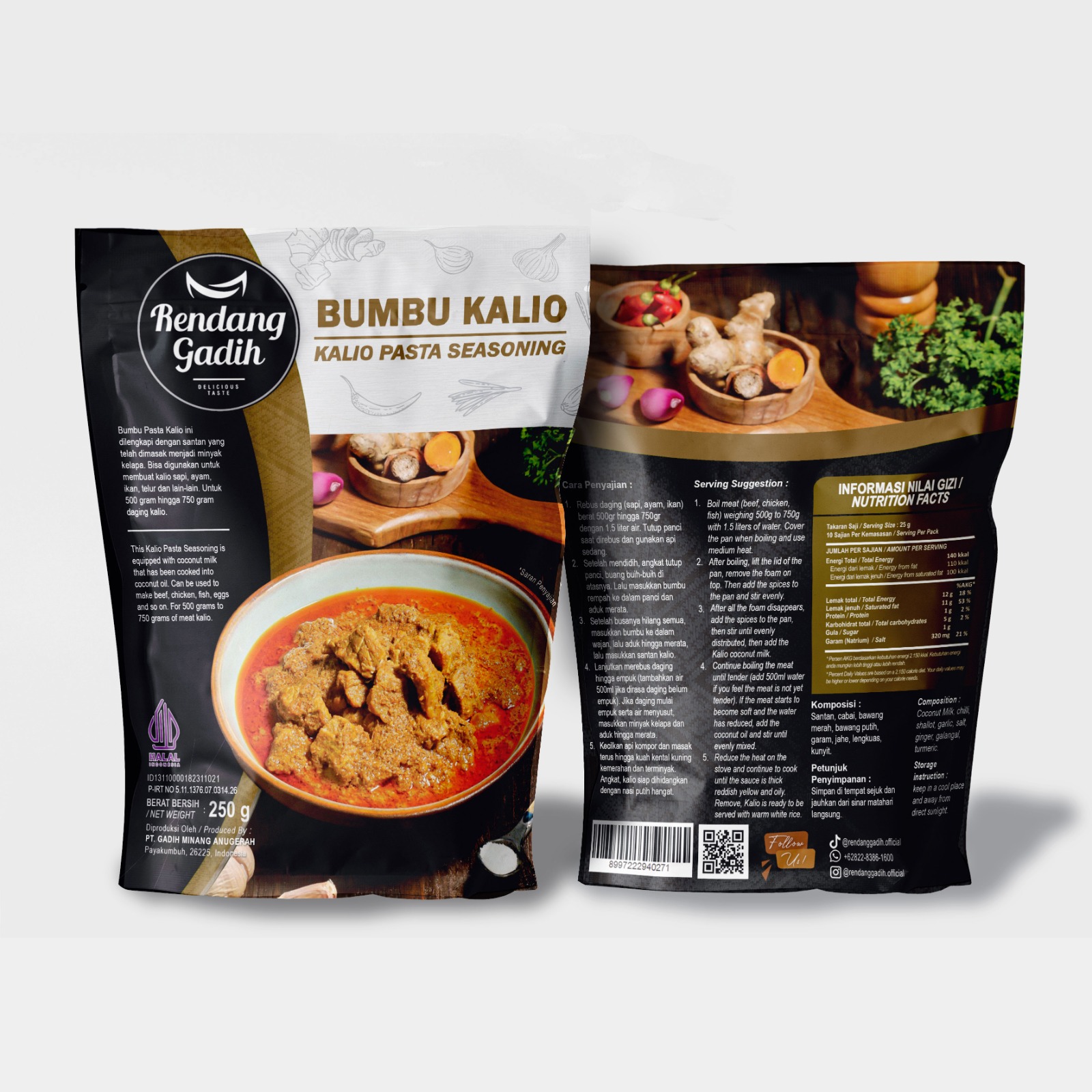 Rendang Gadih - Bumbu Kalio 250 g