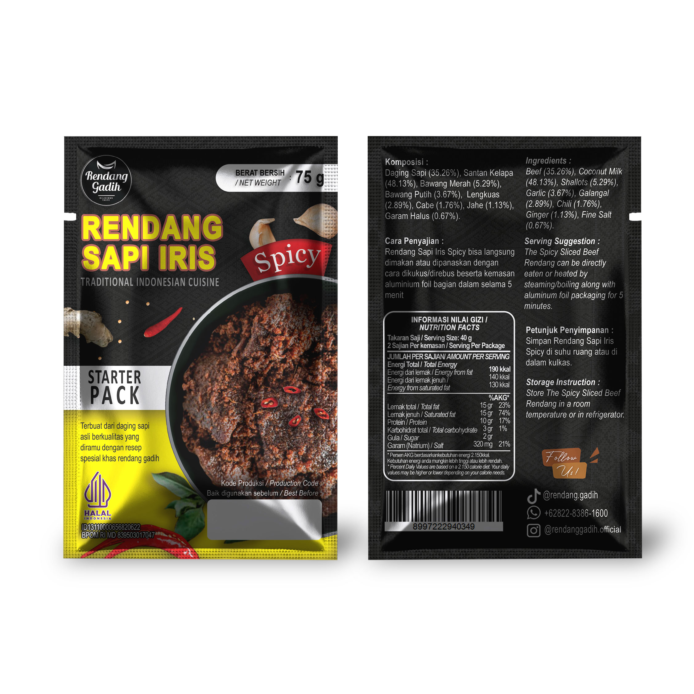 Rendang Gadih - Travel Pack 50 - 70 g