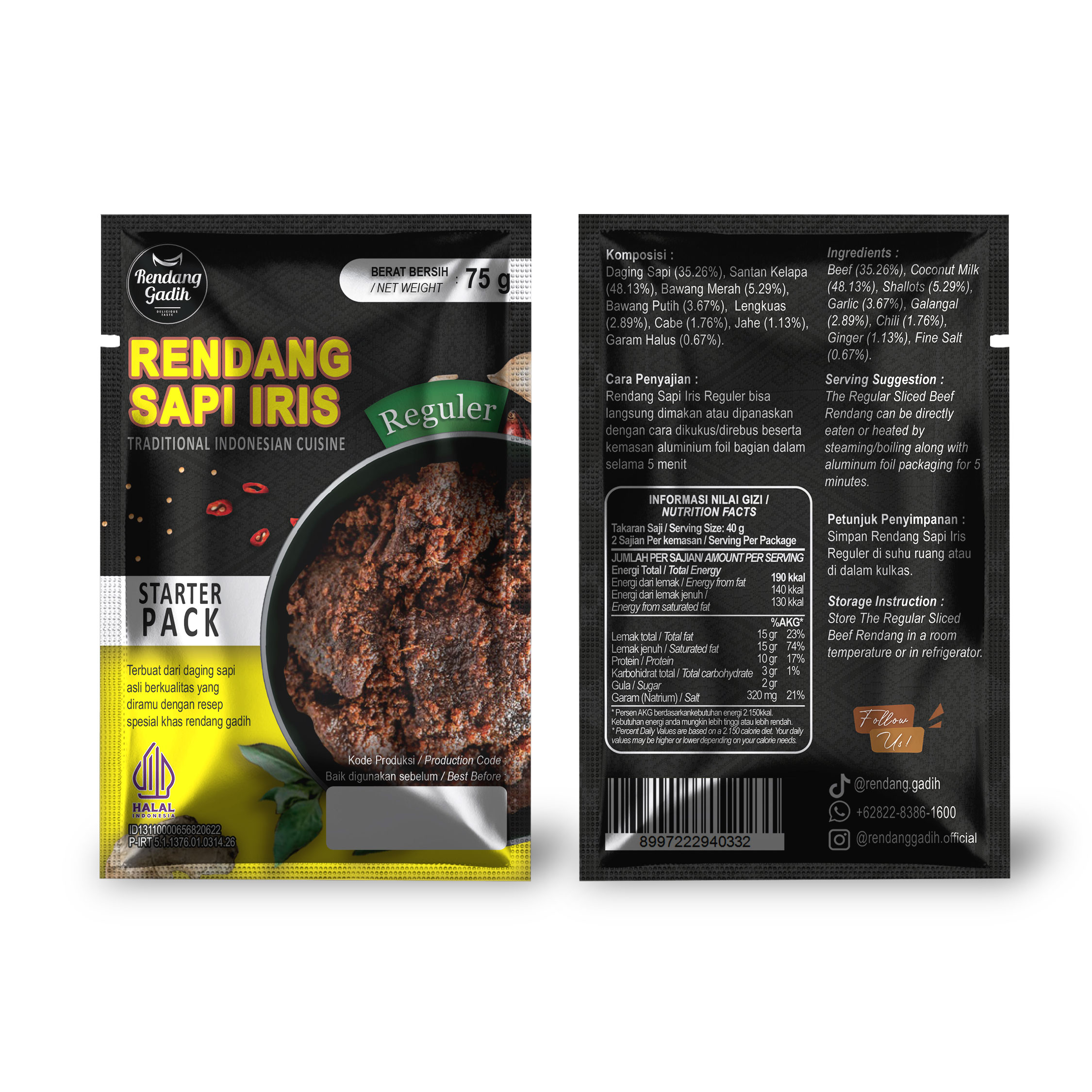 Rendang Gadih - Travel Pack 50 - 70 g