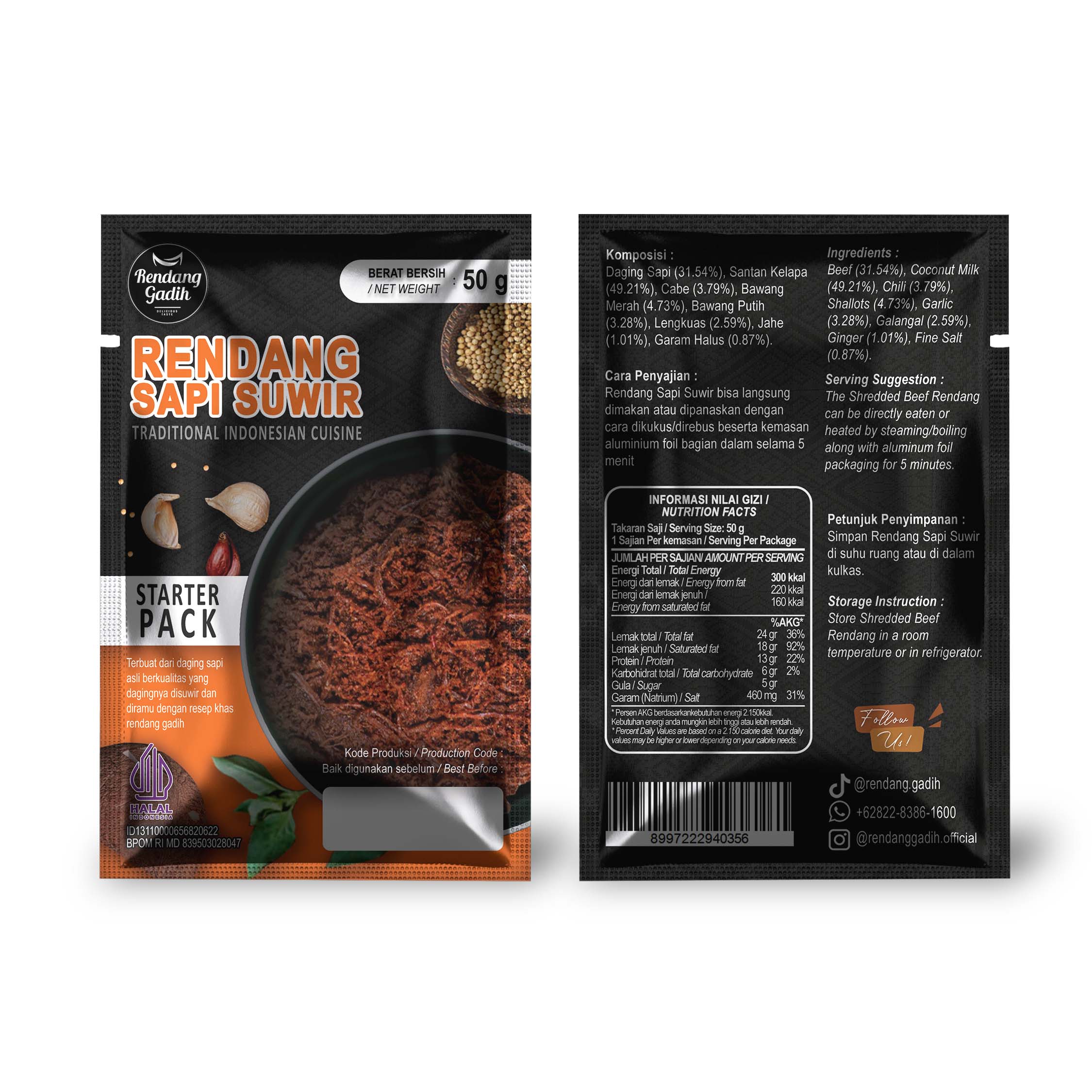Rendang Gadih - Travel Pack 50 - 70 g