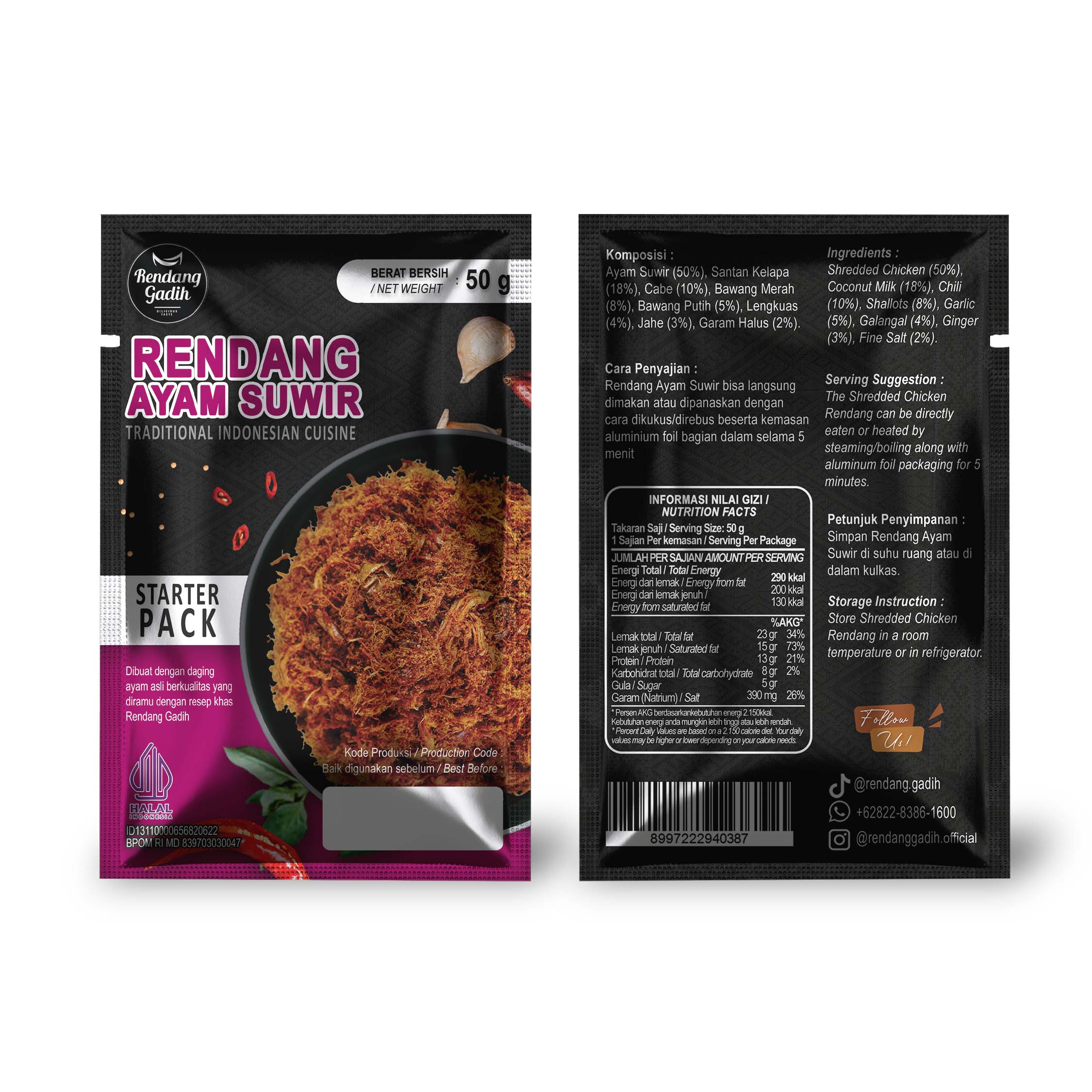 Rendang Gadih - Travel Pack 50 - 70 g