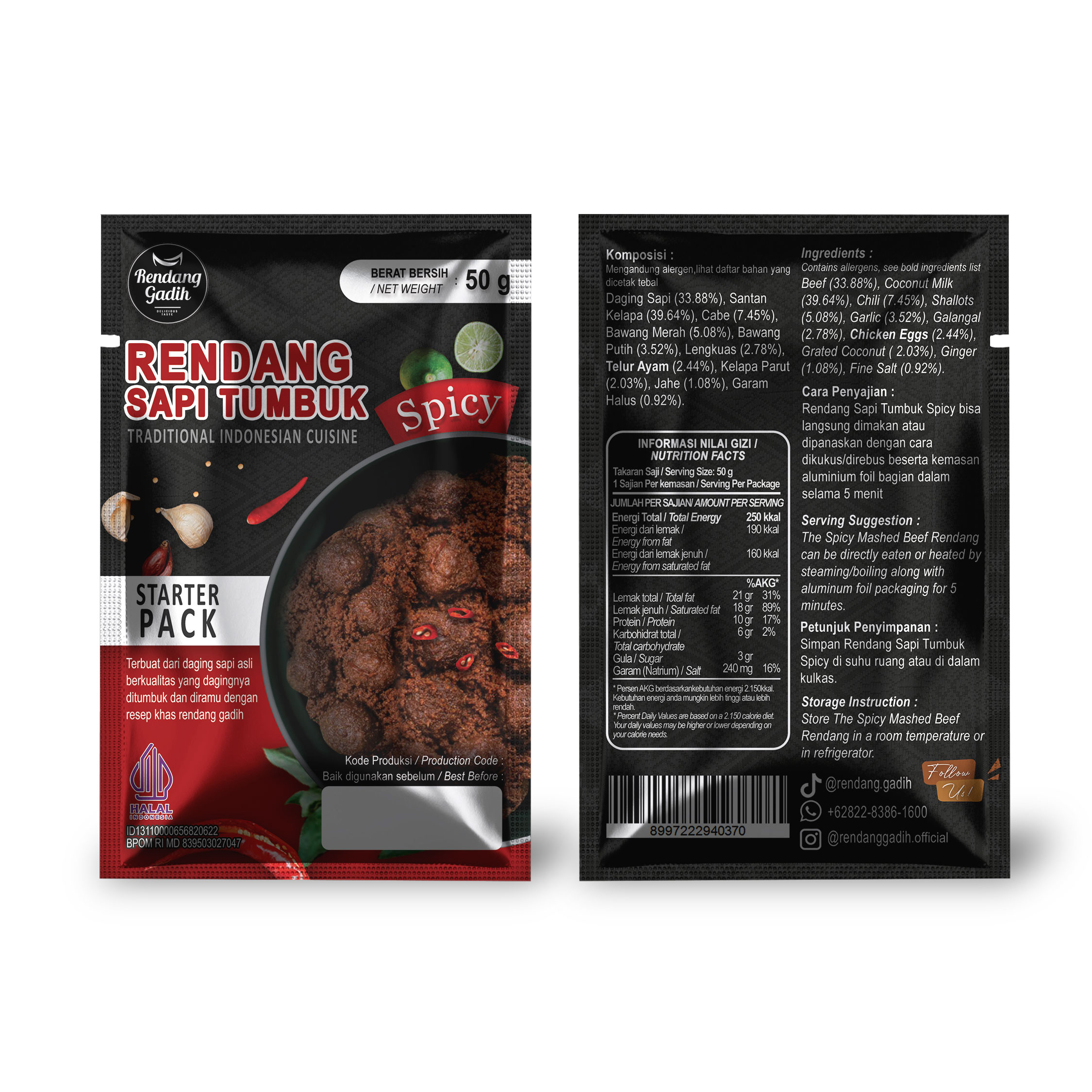 Rendang Gadih - Travel Pack 50 - 70 g