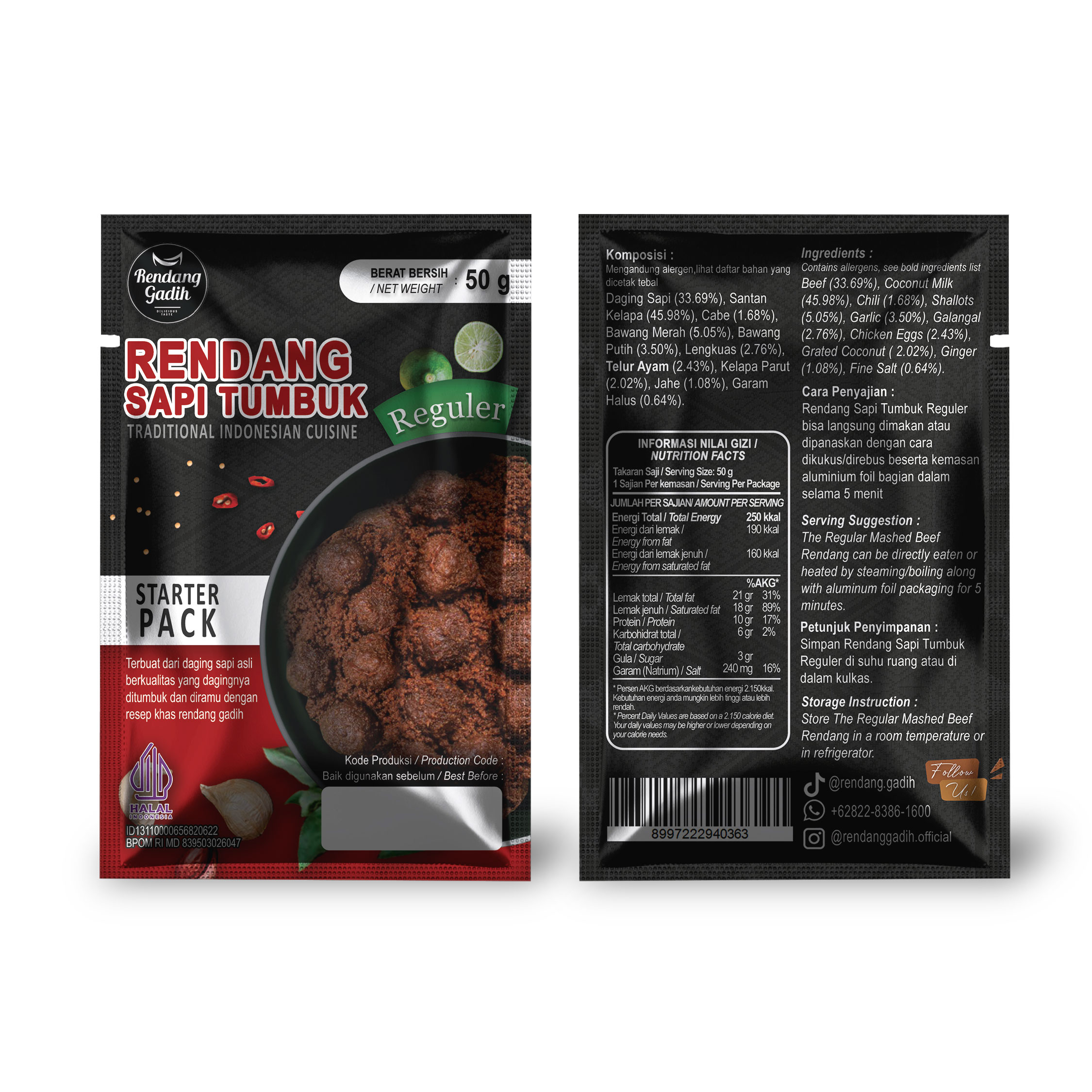 Rendang Gadih - Travel Pack 50 - 70 g