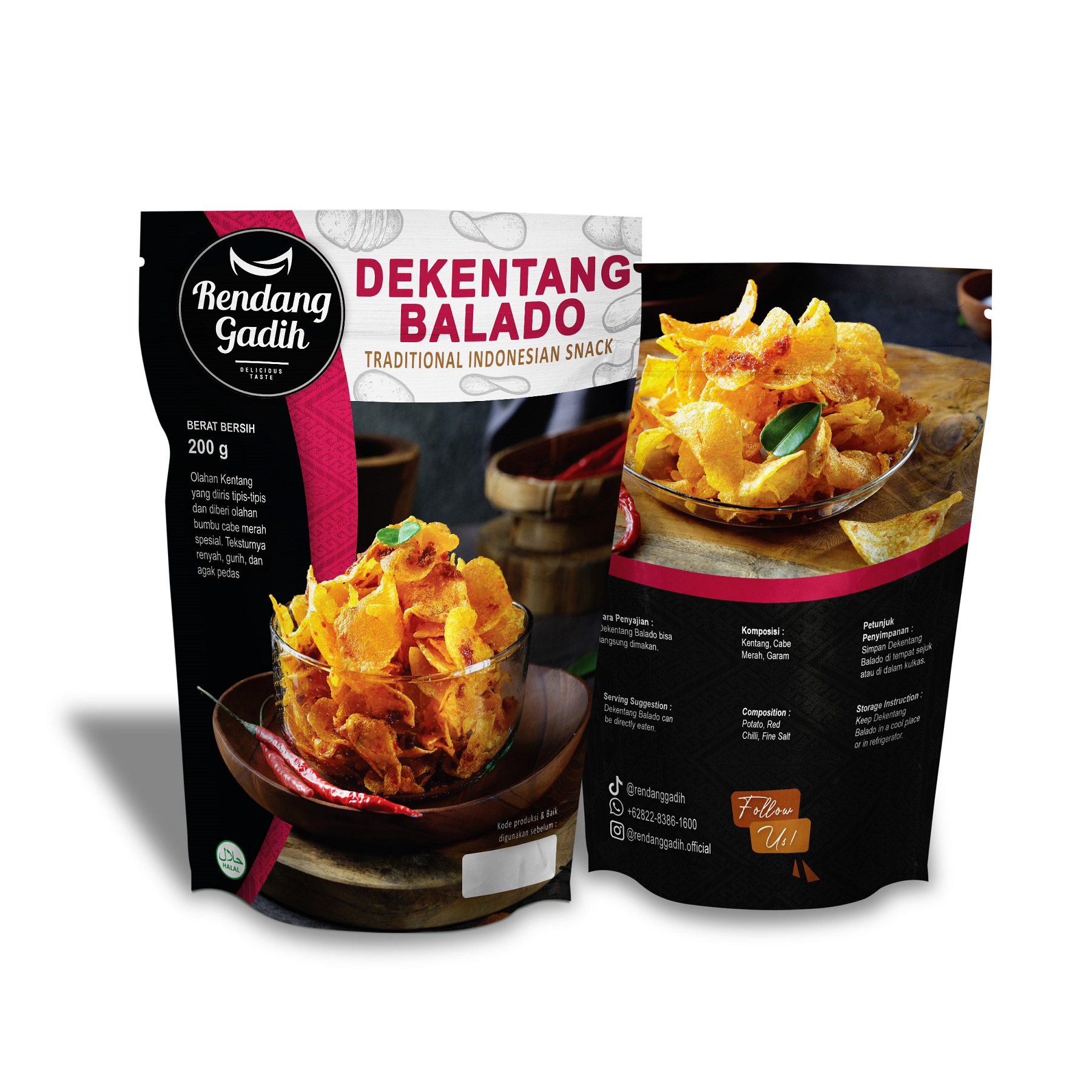 Rendang Gadih - Keripik Kentang DEKENTANG 100g