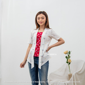 KIBS Kebaya Kutubaru Belva Jumputan Jogya Cengkeh Putih Merah
