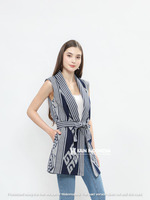 KIBS Vest Ressa Tenun Zola Biru Outer Wanita Kekinian