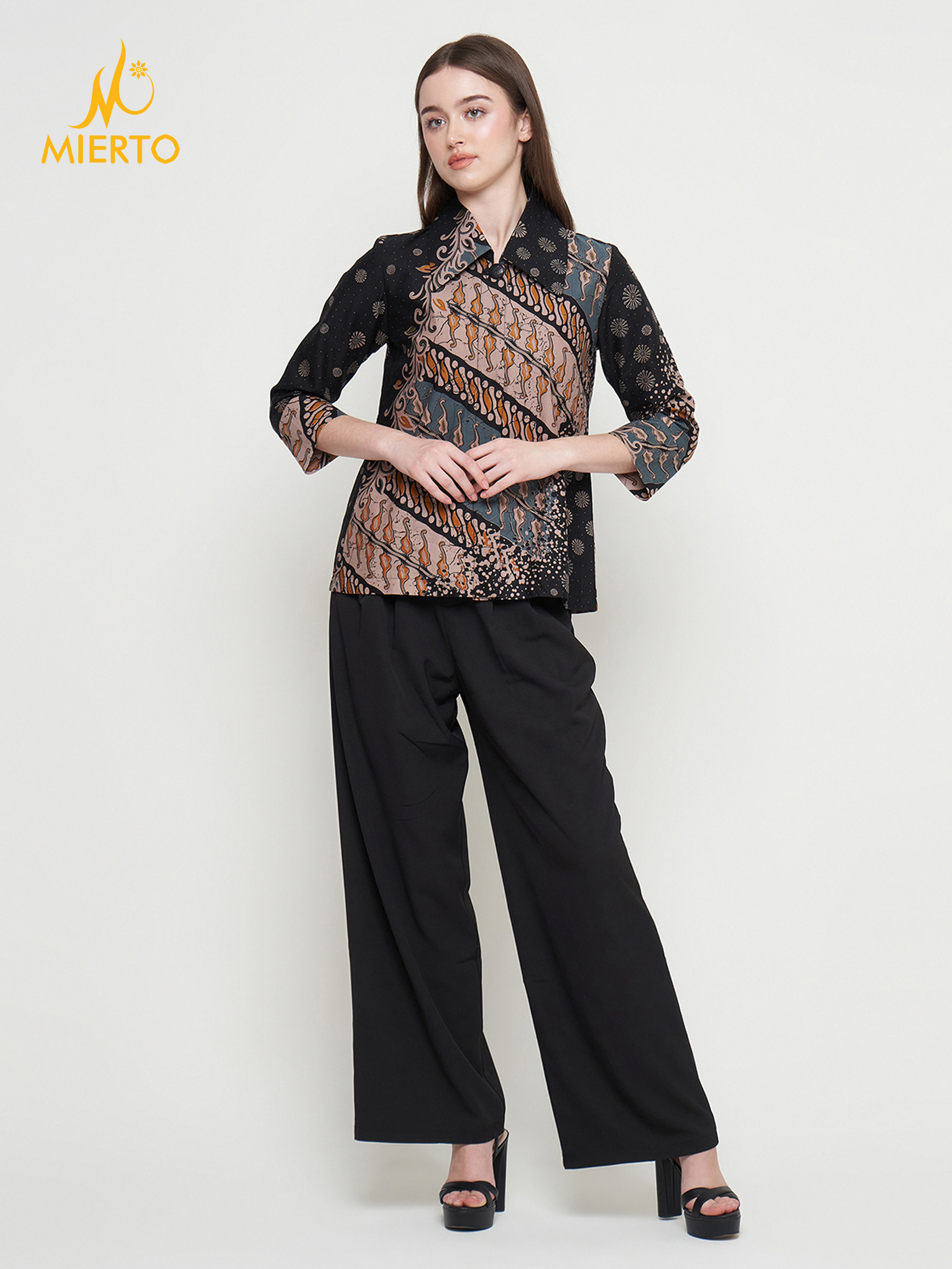 MIERTO - Blouse Atasan Batik Wanita Kantor Zoyas Series
