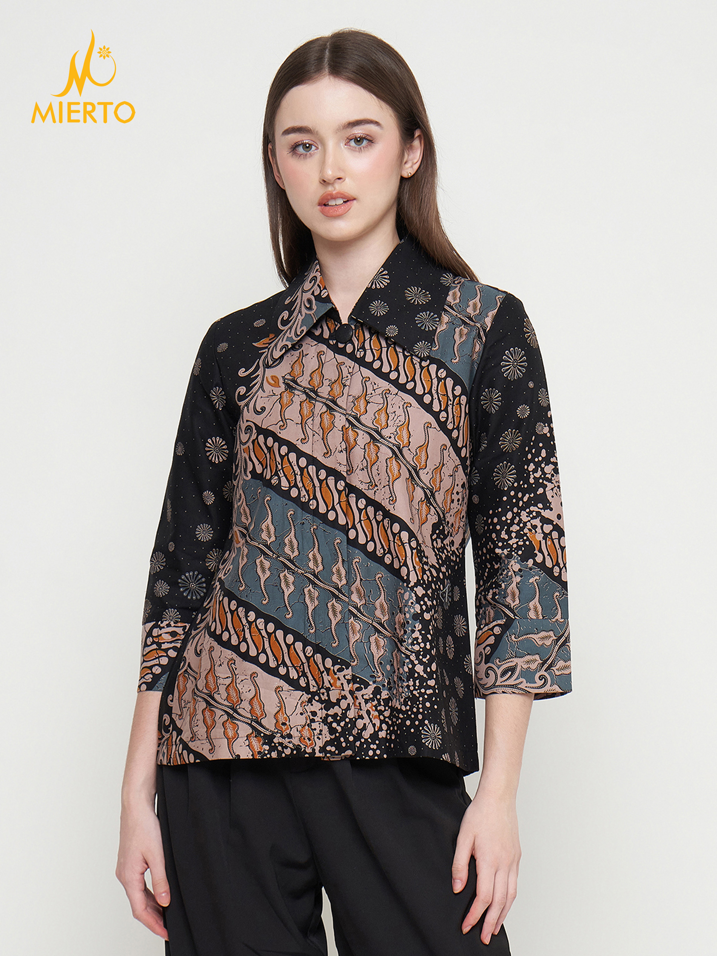 MIERTO - Blouse Atasan Batik Wanita Kantor Zoyas Series