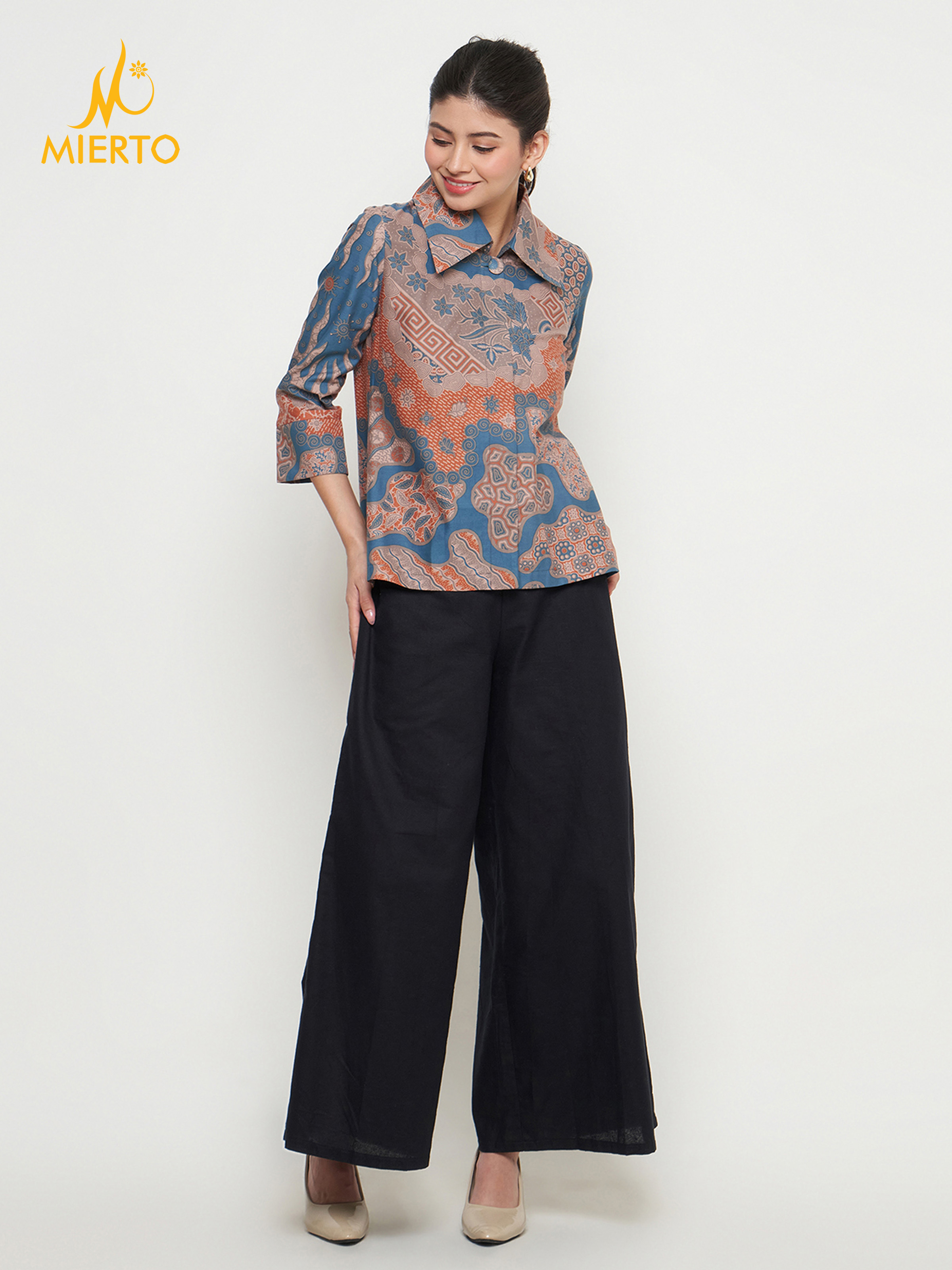 MIERTO - Blouse Atasan Batik Wanita Kantor Zoyas Series