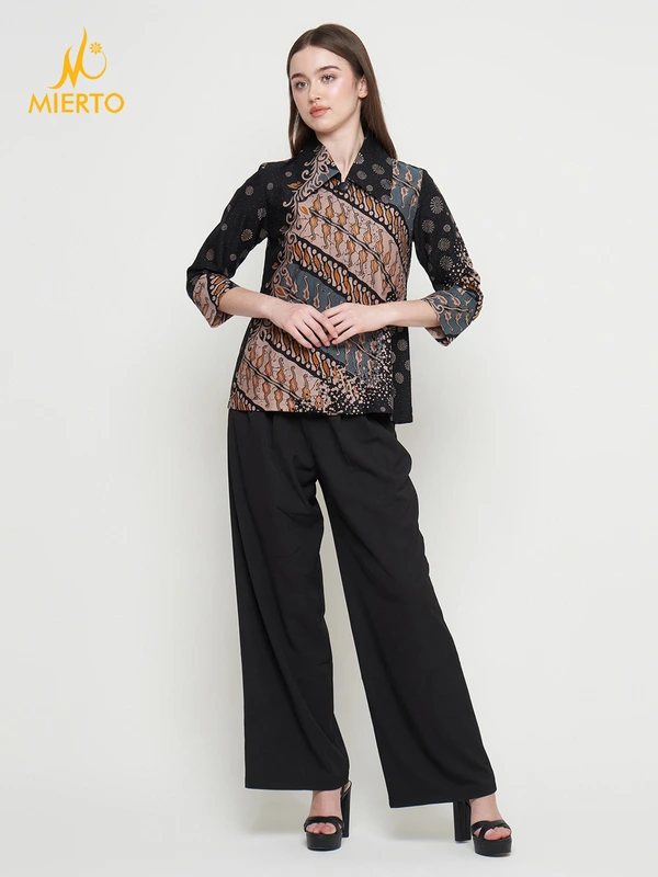 MIERTO - Blouse Atasan Batik Wanita Kantor Zoyas Series