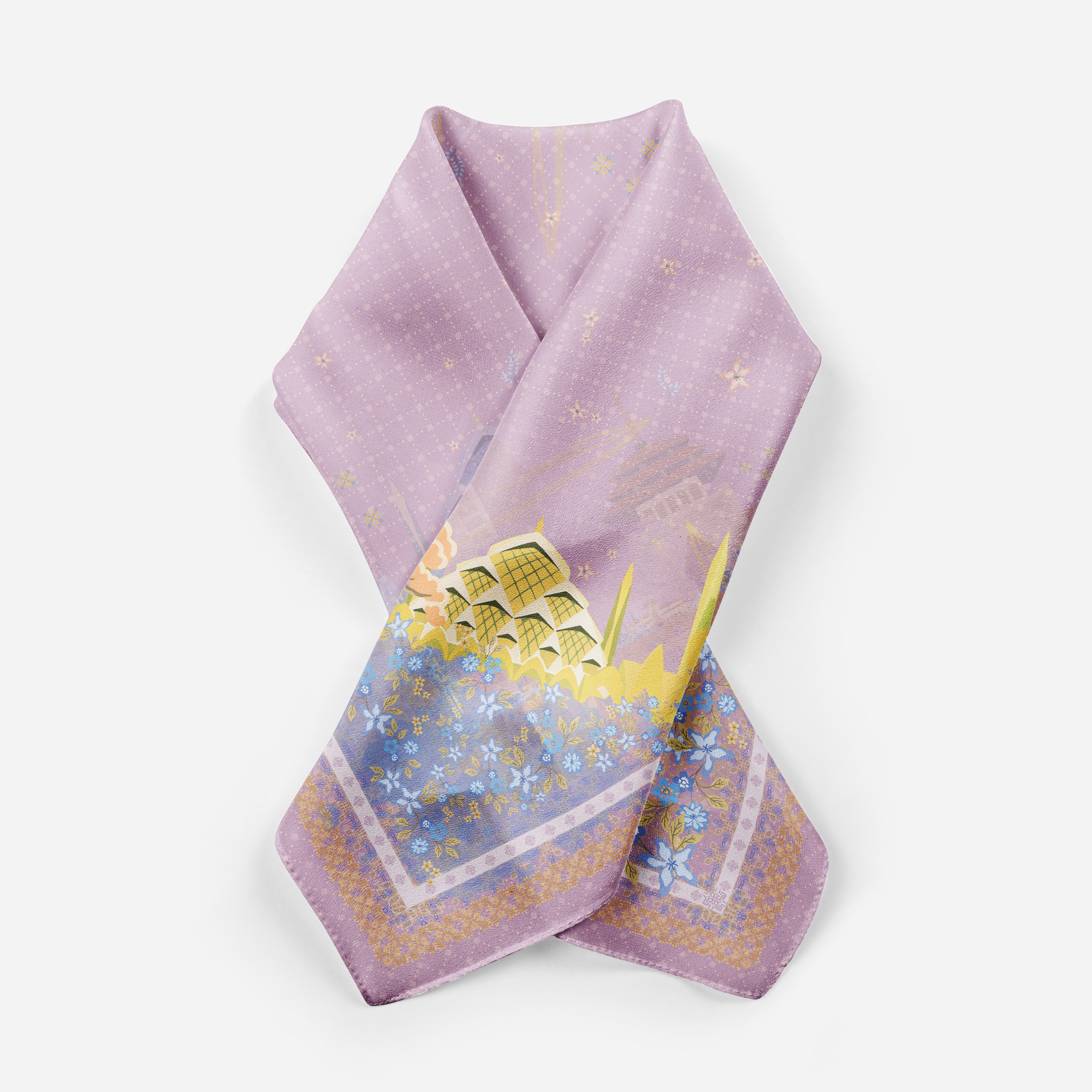 MIERTO Scarves Hijab Bandung Parahyangan Series Hijab Premium Segi Empat Modis Misty Rose Sage HJB06