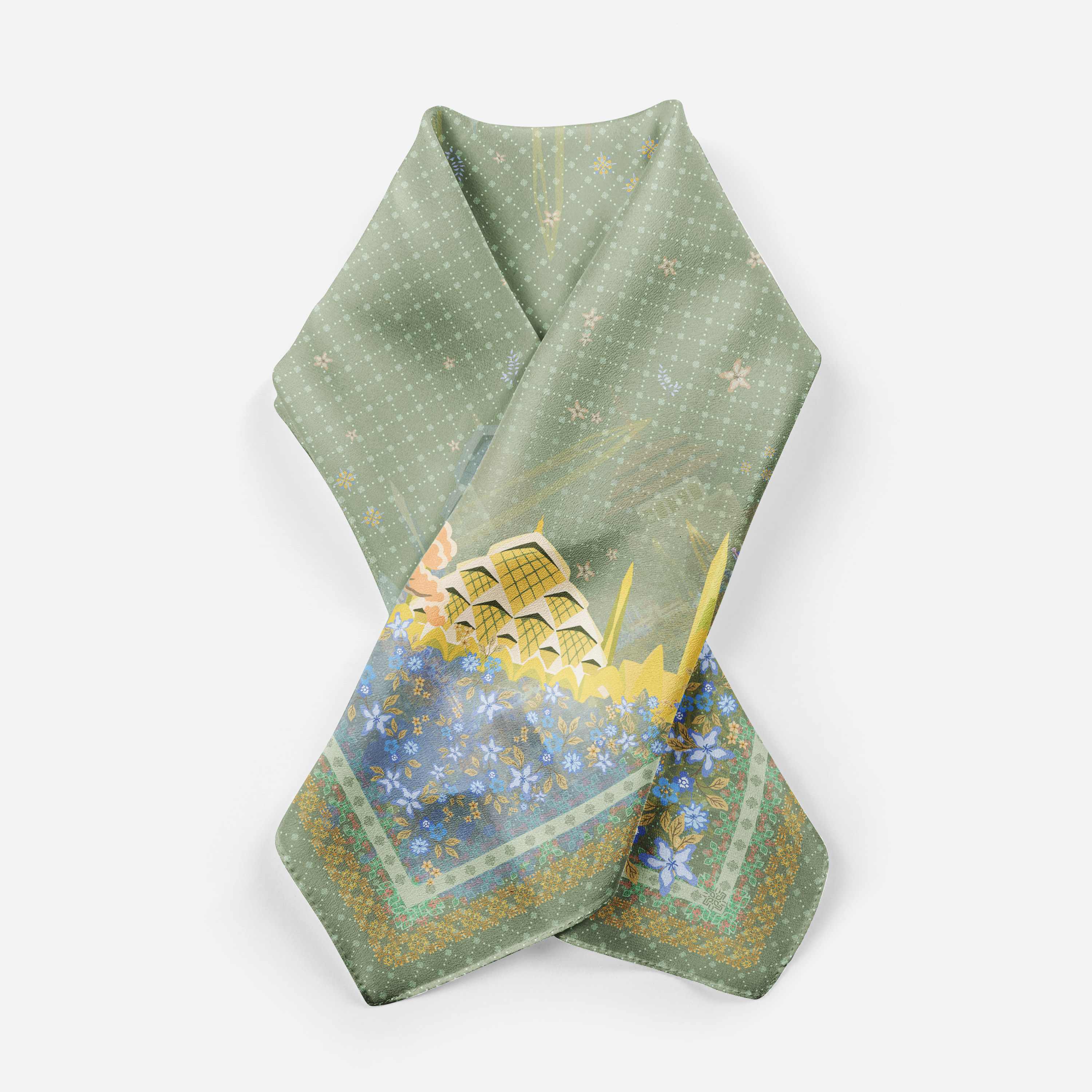 MIERTO Scarves Hijab Bandung Parahyangan Series Hijab Premium Segi Empat Modis Misty Rose Sage HJB06