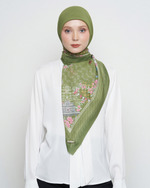 MIERTO Scarves Surakarta Series Hijab Etnik Klasik-Modern Ultrafine Premium Voile 115cm x 115cm Motif Batik Parang Elegan untuk Acara Formal & Kasual