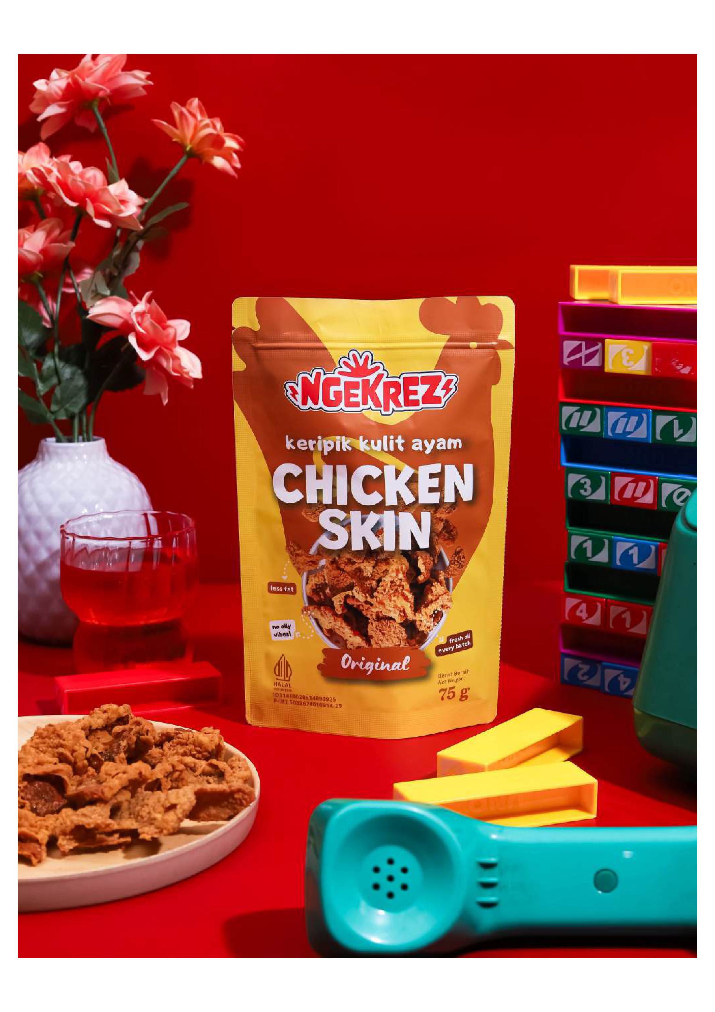 Original Keripik Kulit Ayam Krispi | NGEKREZ Chicken Skin Renyah Gurih Cemilan Enak Murah Snack Crispi Halal