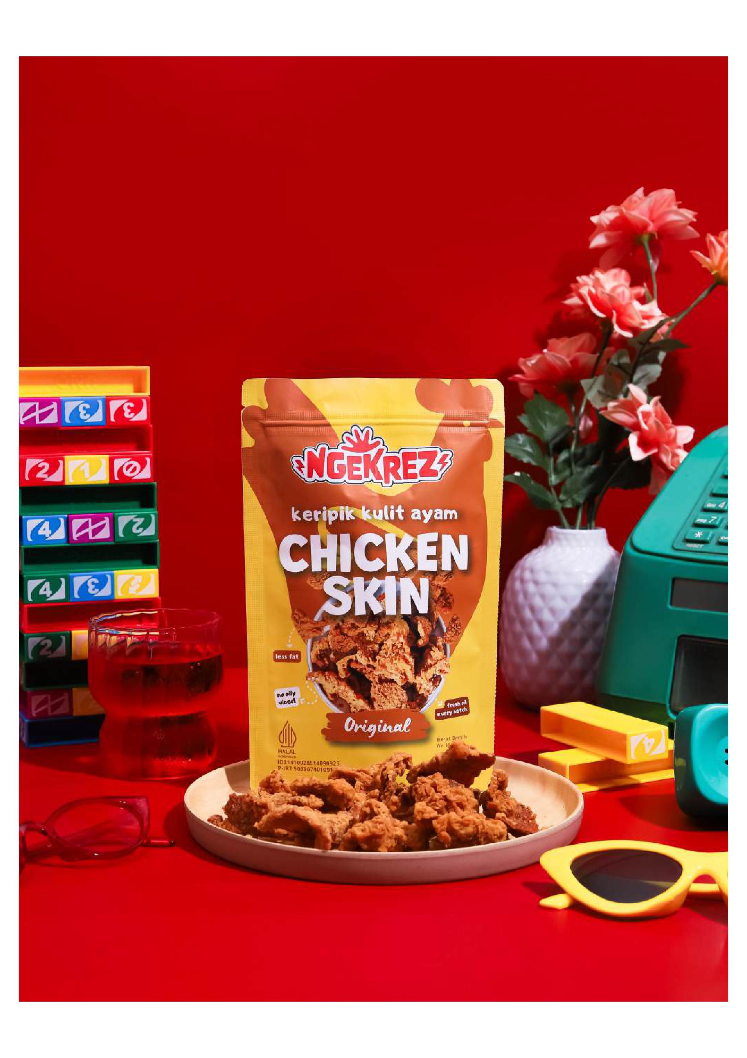 Original Keripik Kulit Ayam Krispi | NGEKREZ Chicken Skin Renyah Gurih Cemilan Enak Murah Snack Crispi Halal
