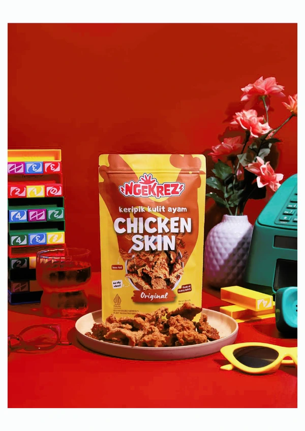 Original Keripik Kulit Ayam Krispi | NGEKREZ Chicken Skin Renyah Gurih Cemilan Enak Murah Snack Crispi Halal