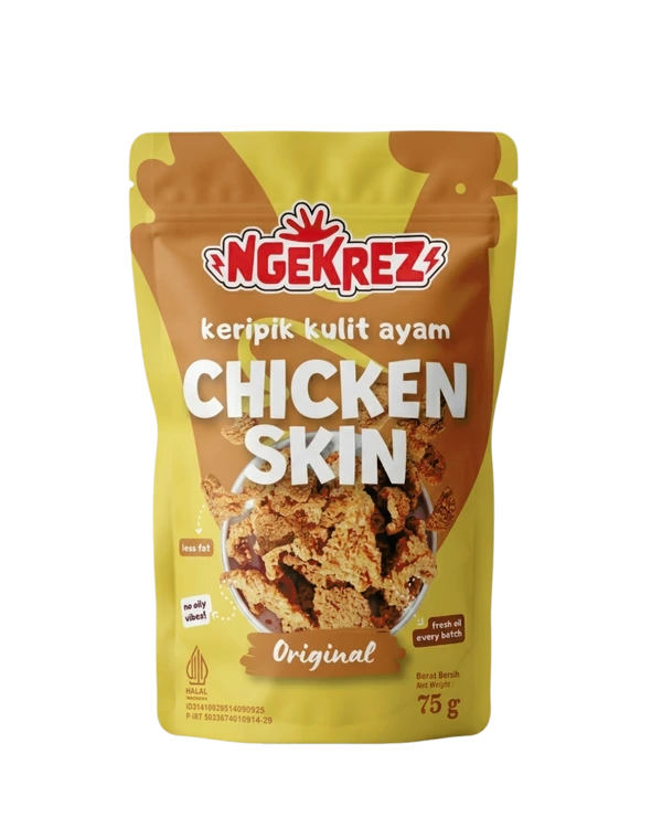 Original Keripik Kulit Ayam Krispi | NGEKREZ Chicken Skin Renyah Gurih Cemilan Enak Murah Snack Crispi Halal
