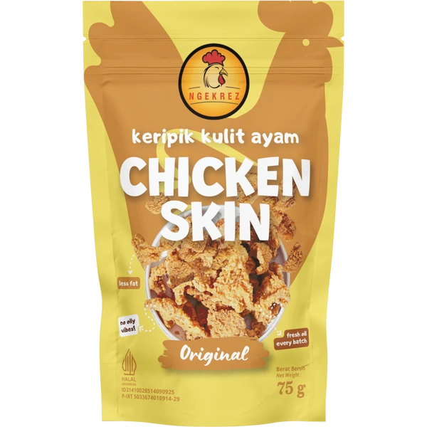 Original Keripik Kulit Ayam Krispi | NGEKREZ Chicken Skin Renyah Gurih Cemilan Enak Murah Snack Crispi Halal