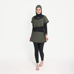 Medina Baju Renang Muslim Slim Fit Bolero Black Army