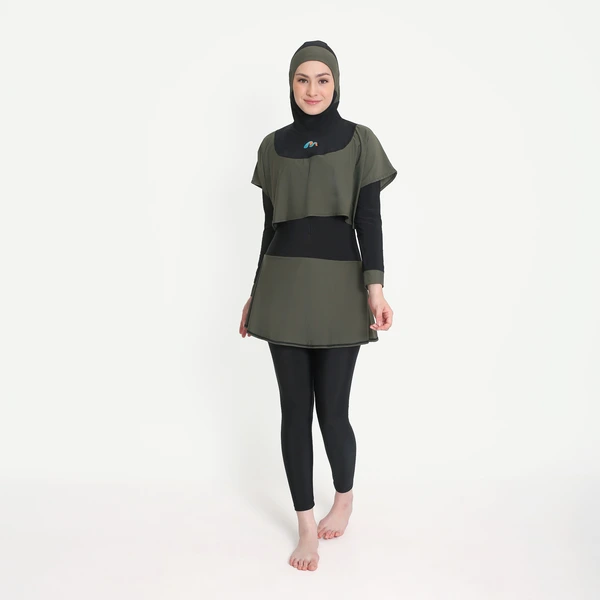Medina Baju Renang Muslim Slim Fit Bolero Black Army