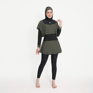 Medina Baju Renang Muslim Slim Fit Bolero Black Army