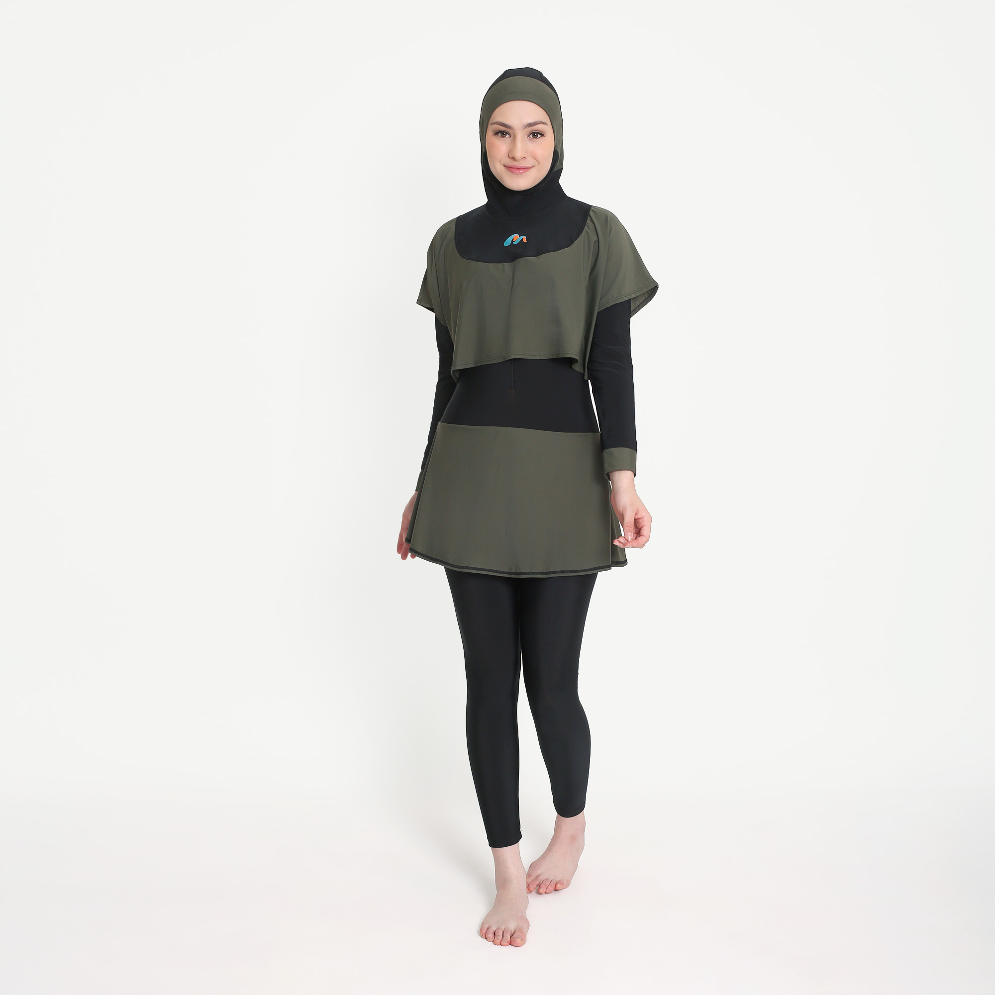 Medina Baju Renang Muslim Slim Fit Bolero Black Army