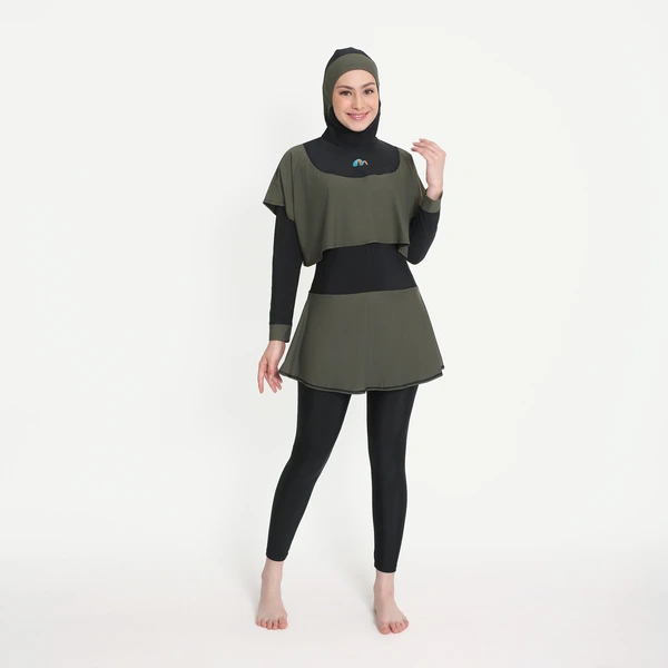 Medina Baju Renang Muslim Slim Fit Bolero Black Army