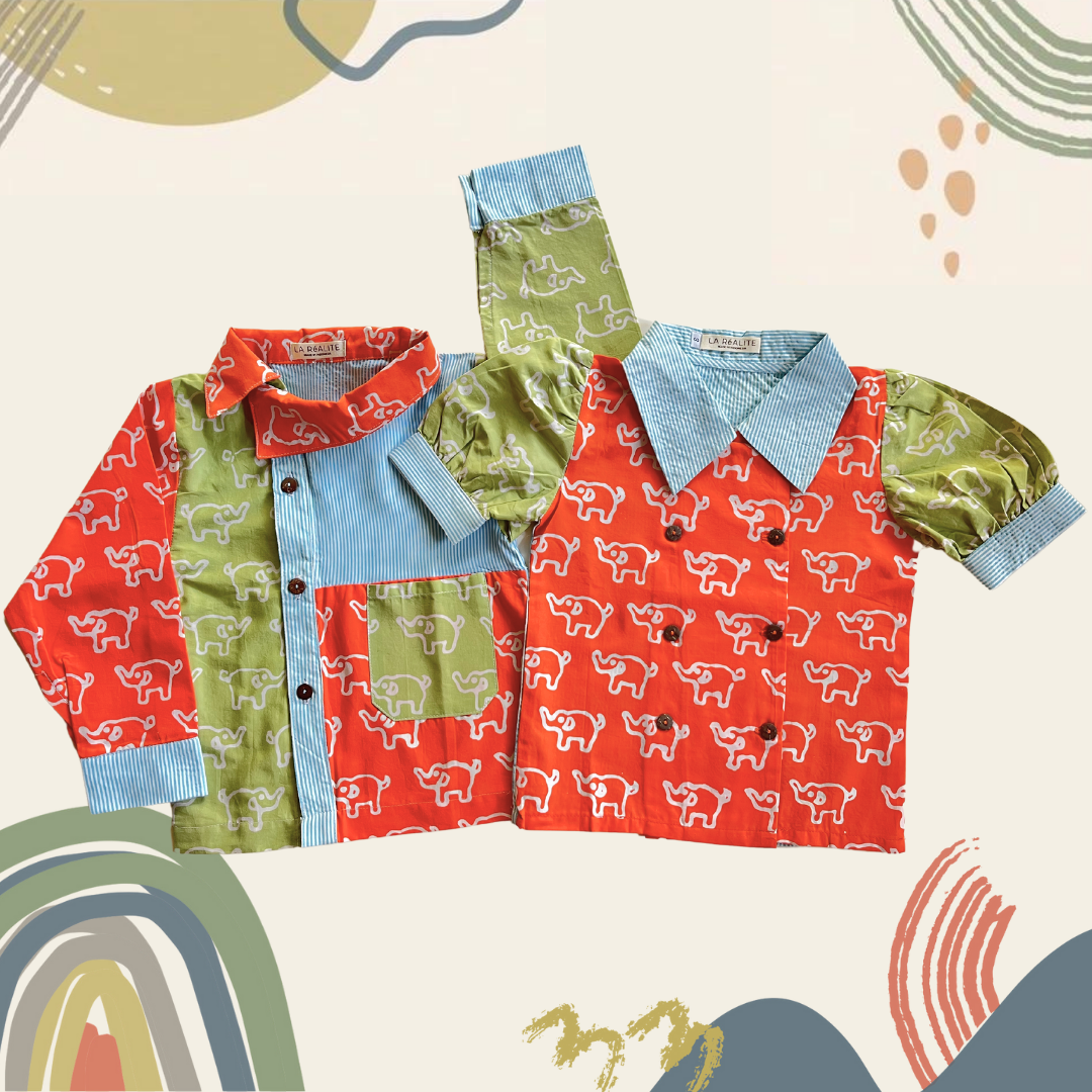 [3-12 TAHUN] LA RéALITE - KAMBAS SHIRT - KEMEJA ATASAN BATIK CAP ANAK CEWE COWO