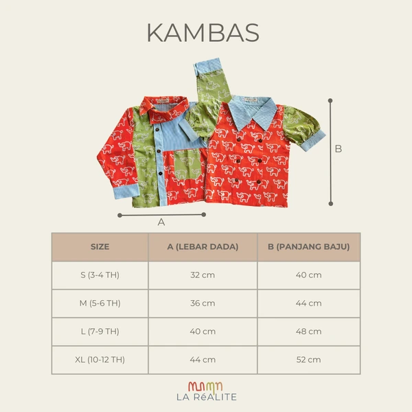 [3-12 TAHUN] LA RéALITE - KAMBAS SHIRT - KEMEJA ATASAN BATIK CAP ANAK CEWE COWO