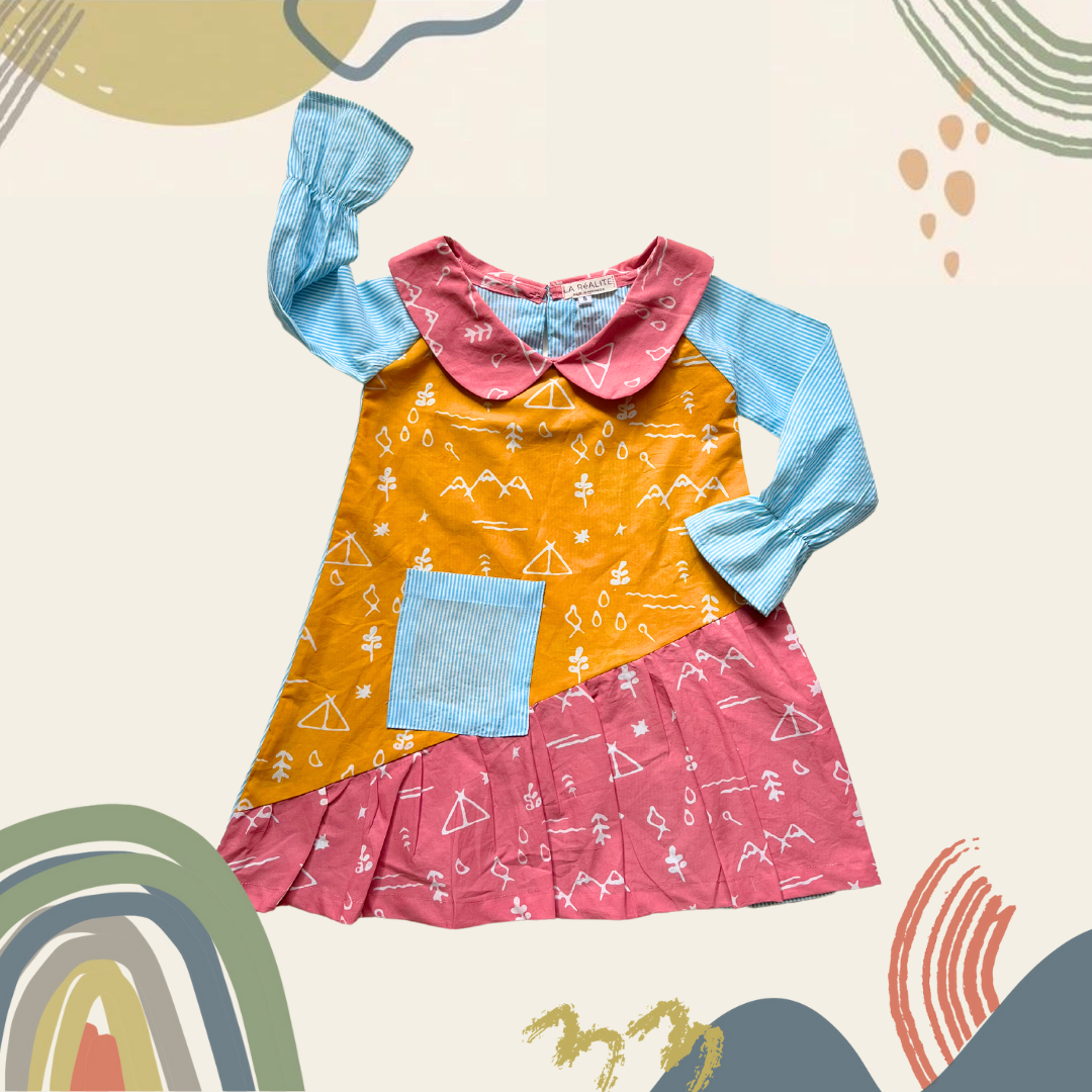 [3-12 TAHUN] LA RéALITE - MARSELA TUNIC DRESS - BAJU TUNIK DRES BATIK CAP KOMBINASI ANAK PEREMPUAN CEWE