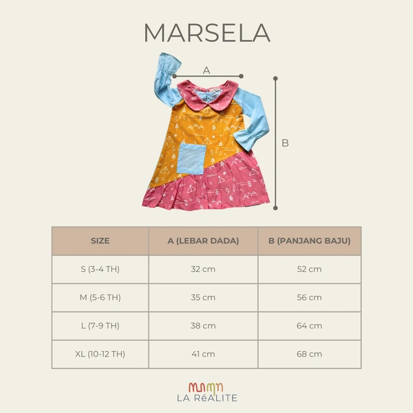 [3-12 TAHUN] LA RéALITE - MARSELA TUNIC DRESS - BAJU TUNIK DRES BATIK CAP KOMBINASI ANAK PEREMPUAN CEWE