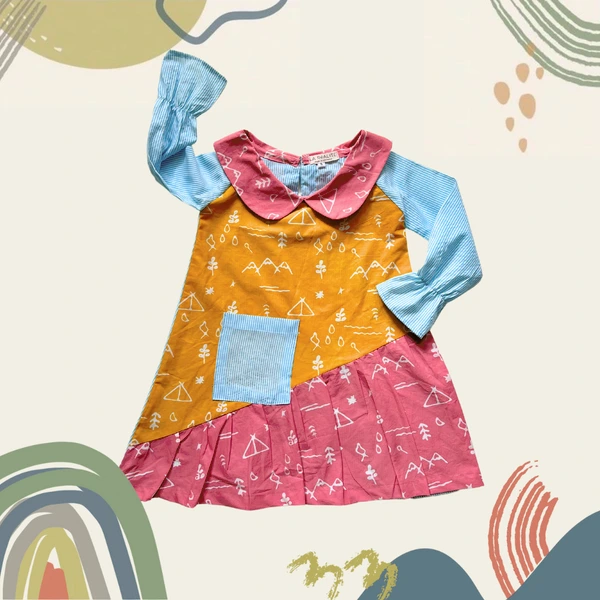 [3-12 TAHUN] LA RéALITE - MARSELA TUNIC DRESS - BAJU TUNIK DRES BATIK CAP KOMBINASI ANAK PEREMPUAN CEWE