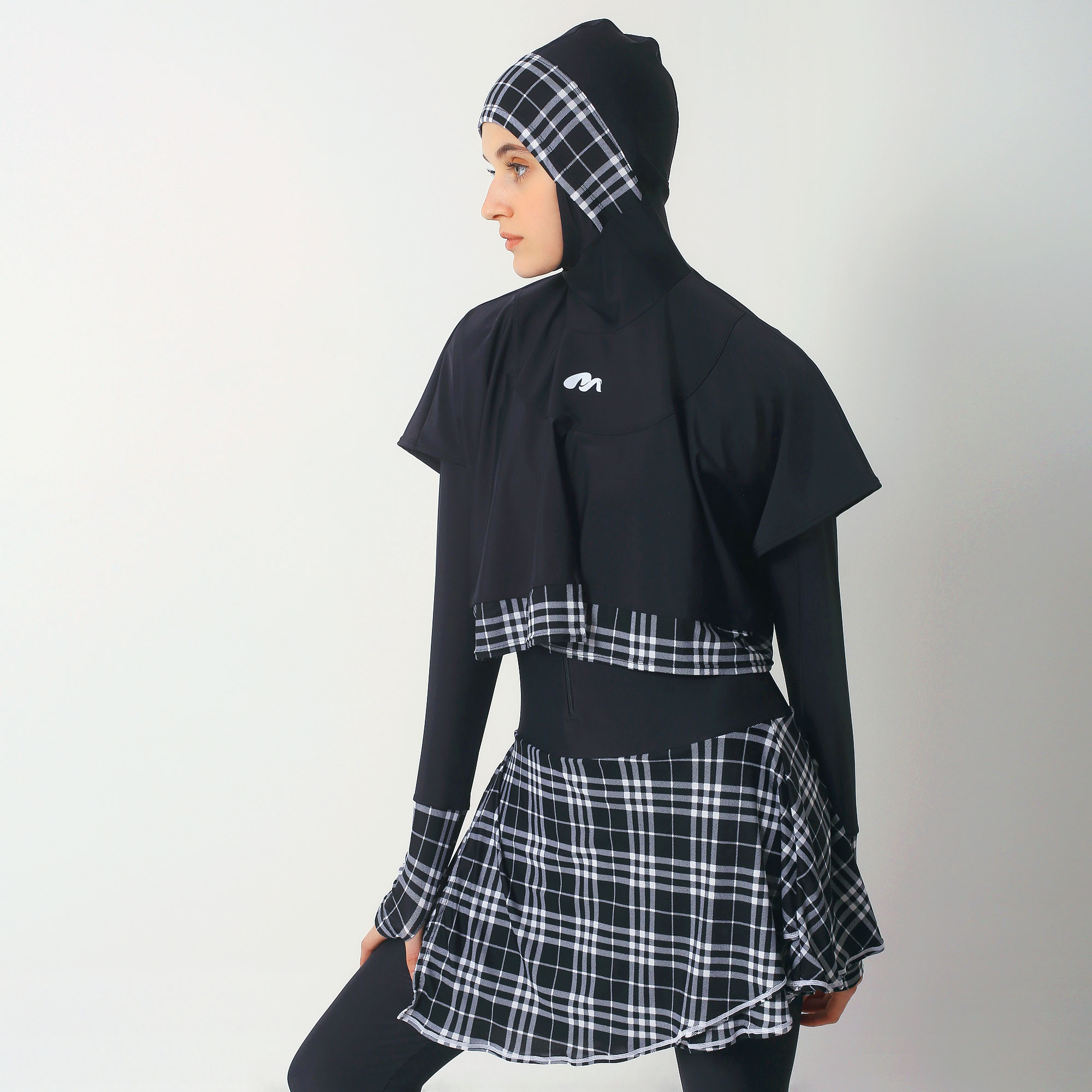 Medina Baju Renang Muslim Slim Fit Bolero Pecalang Hitam Kotak